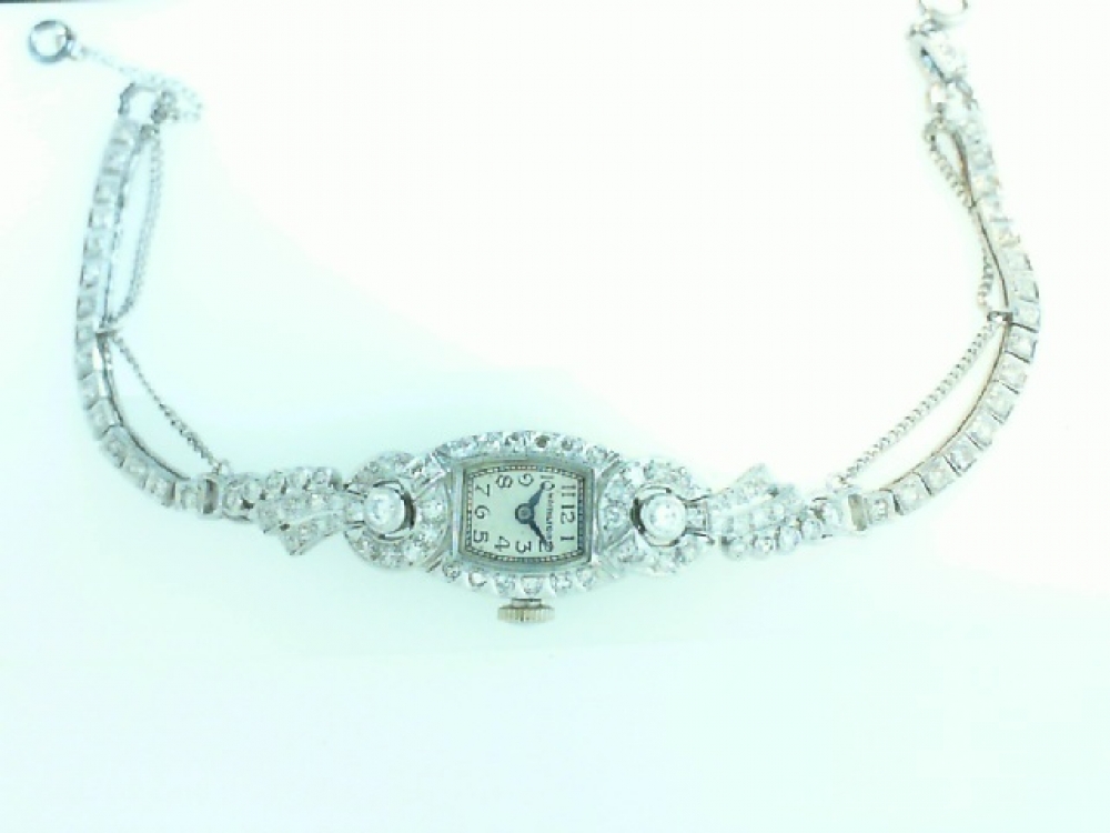 hamilton ladies platinum diamond watch